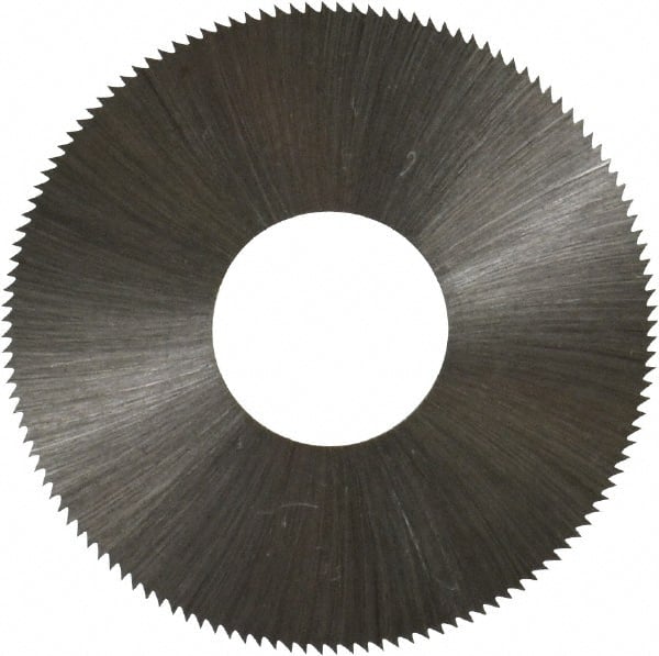 Made in USA - 1-3/4" Diam x 0.012" Blade Thickness x 5/8" Arbor Hole Diam, 132 Tooth Slitting and Slotting Saw - Arbor Connection, Right Hand, Uncoated, High Speed Steel, Concave Ground, Contains Keyway - Exact Tooling