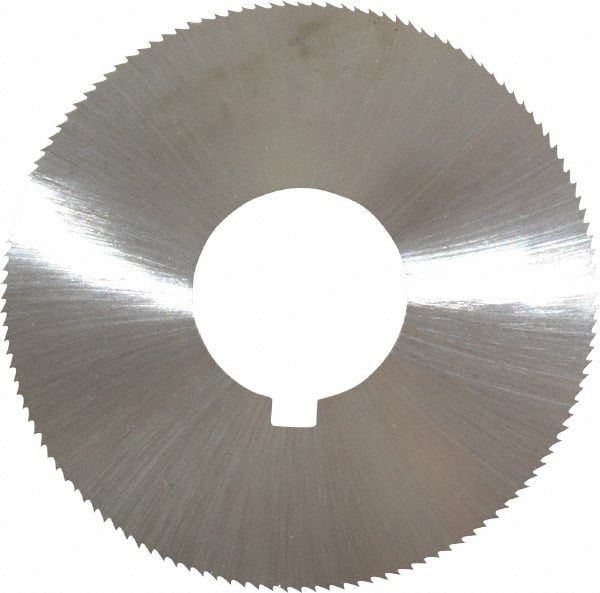 Made in USA - 1-3/4" Diam x 0.014" Blade Thickness x 5/8" Arbor Hole Diam, 132 Tooth Slitting and Slotting Saw - Arbor Connection, Right Hand, Uncoated, High Speed Steel, Concave Ground, Contains Keyway - Exact Tooling