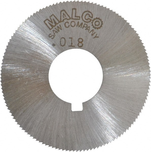 Made in USA - 1-3/4" Diam x 0.018" Blade Thickness x 5/8" Arbor Hole Diam, 132 Tooth Slitting and Slotting Saw - Arbor Connection, Right Hand, Uncoated, High Speed Steel, Concave Ground, Contains Keyway - Exact Tooling