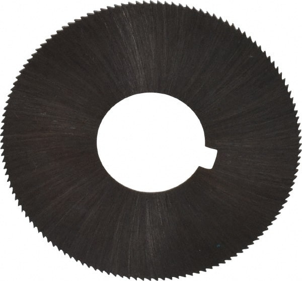 Made in USA - 1-3/4" Diam x 0.02" Blade Thickness x 5/8" Arbor Hole Diam, 132 Tooth Slitting and Slotting Saw - Arbor Connection, Right Hand, Uncoated, High Speed Steel, Concave Ground, Contains Keyway - Exact Tooling