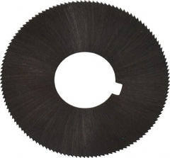 Made in USA - 1-3/4" Diam x 0.02" Blade Thickness x 5/8" Arbor Hole Diam, 132 Tooth Slitting and Slotting Saw - Arbor Connection, Right Hand, Uncoated, High Speed Steel, Concave Ground, Contains Keyway - Exact Tooling