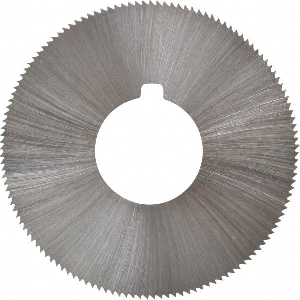 Made in USA - 1-3/4" Diam x 0.023" Blade Thickness x 5/8" Arbor Hole Diam, 132 Tooth Slitting and Slotting Saw - Arbor Connection, Right Hand, Uncoated, High Speed Steel, Concave Ground, Contains Keyway - Exact Tooling