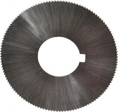 Made in USA - 1-3/4" Diam x 0.025" Blade Thickness x 5/8" Arbor Hole Diam, 132 Tooth Slitting and Slotting Saw - Arbor Connection, Right Hand, Uncoated, High Speed Steel, Concave Ground, Contains Keyway - Exact Tooling