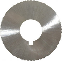 Made in USA - 1-3/4" Diam x 0.028" Blade Thickness x 5/8" Arbor Hole Diam, 132 Tooth Slitting and Slotting Saw - Arbor Connection, Right Hand, Uncoated, High Speed Steel, Concave Ground, Contains Keyway - Exact Tooling