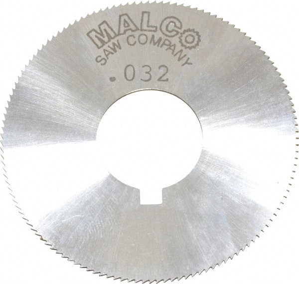 Made in USA - 1-3/4" Diam x 0.032" Blade Thickness x 5/8" Arbor Hole Diam, 132 Tooth Slitting and Slotting Saw - Arbor Connection, Right Hand, Uncoated, High Speed Steel, Concave Ground, Contains Keyway - Exact Tooling