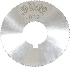 Made in USA - 1-3/4" Diam x 0.032" Blade Thickness x 5/8" Arbor Hole Diam, 132 Tooth Slitting and Slotting Saw - Arbor Connection, Right Hand, Uncoated, High Speed Steel, Concave Ground, Contains Keyway - Exact Tooling