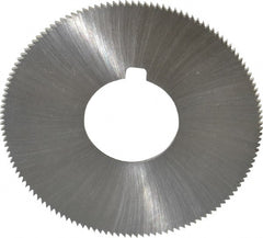 Made in USA - 1-3/4" Diam x 0.036" Blade Thickness x 5/8" Arbor Hole Diam, 132 Tooth Slitting and Slotting Saw - Arbor Connection, Right Hand, Uncoated, High Speed Steel, Concave Ground, Contains Keyway - Exact Tooling