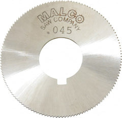 Made in USA - 1-3/4" Diam x 0.045" Blade Thickness x 5/8" Arbor Hole Diam, 132 Tooth Slitting and Slotting Saw - Arbor Connection, Right Hand, Uncoated, High Speed Steel, Concave Ground, Contains Keyway - Exact Tooling