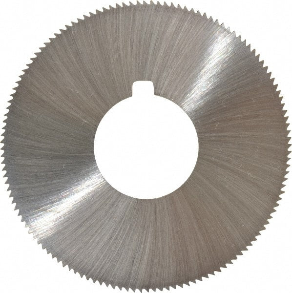 Made in USA - 1-3/4" Diam x 0.051" Blade Thickness x 5/8" Arbor Hole Diam, 132 Tooth Slitting and Slotting Saw - Arbor Connection, Right Hand, Uncoated, High Speed Steel, Concave Ground, Contains Keyway - Exact Tooling