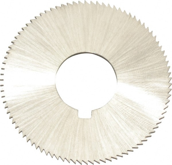 Made in USA - 1-3/4" Diam x 0.057" Blade Thickness x 5/8" Arbor Hole Diam, 132 Tooth Slitting and Slotting Saw - Arbor Connection, Right Hand, Uncoated, High Speed Steel, Concave Ground, Contains Keyway - Exact Tooling
