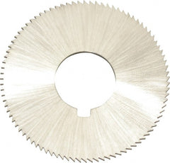 Made in USA - 1-3/4" Diam x 0.057" Blade Thickness x 5/8" Arbor Hole Diam, 132 Tooth Slitting and Slotting Saw - Arbor Connection, Right Hand, Uncoated, High Speed Steel, Concave Ground, Contains Keyway - Exact Tooling