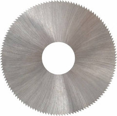 Made in USA - 2-1/4" Diam x 0.01" Blade Thickness x 5/8" Arbor Hole Diam, 132 Tooth Slitting and Slotting Saw - Arbor Connection, Right Hand, Uncoated, High Speed Steel, Concave Ground, Contains Keyway - Exact Tooling