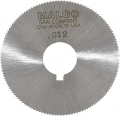Made in USA - 2-1/4" Diam x 0.012" Blade Thickness x 5/8" Arbor Hole Diam, 132 Tooth Slitting and Slotting Saw - Arbor Connection, Right Hand, Uncoated, High Speed Steel, Concave Ground, Contains Keyway - Exact Tooling