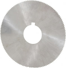 Made in USA - 2-1/4" Diam x 0.014" Blade Thickness x 5/8" Arbor Hole Diam, 132 Tooth Slitting and Slotting Saw - Arbor Connection, Right Hand, Uncoated, High Speed Steel, Concave Ground, Contains Keyway - Exact Tooling