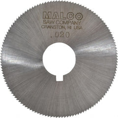 Made in USA - 2-1/4" Diam x 0.02" Blade Thickness x 5/8" Arbor Hole Diam, 132 Tooth Slitting and Slotting Saw - Arbor Connection, Right Hand, Uncoated, High Speed Steel, Concave Ground, Contains Keyway - Exact Tooling