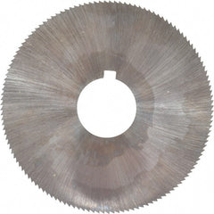 Made in USA - 2-1/4" Diam x 0.023" Blade Thickness x 5/8" Arbor Hole Diam, 132 Tooth Slitting and Slotting Saw - Arbor Connection, Right Hand, Uncoated, High Speed Steel, Concave Ground, Contains Keyway - Exact Tooling
