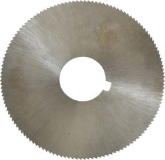 Made in USA - 2-1/4" Diam x 0.025" Blade Thickness x 5/8" Arbor Hole Diam, 132 Tooth Slitting and Slotting Saw - Arbor Connection, Right Hand, Uncoated, High Speed Steel, Concave Ground, Contains Keyway - Exact Tooling