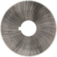 Made in USA - 2-1/4" Diam x 0.032" Blade Thickness x 5/8" Arbor Hole Diam, 132 Tooth Slitting and Slotting Saw - Arbor Connection, Right Hand, Uncoated, High Speed Steel, Concave Ground, Contains Keyway - Exact Tooling