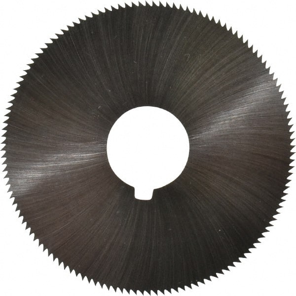 Made in USA - 2-1/4" Diam x 0.036" Blade Thickness x 5/8" Arbor Hole Diam, 132 Tooth Slitting and Slotting Saw - Arbor Connection, Right Hand, Uncoated, High Speed Steel, Concave Ground, Contains Keyway - Exact Tooling