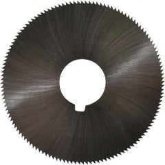 Made in USA - 2-1/4" Diam x 0.036" Blade Thickness x 5/8" Arbor Hole Diam, 132 Tooth Slitting and Slotting Saw - Arbor Connection, Right Hand, Uncoated, High Speed Steel, Concave Ground, Contains Keyway - Exact Tooling