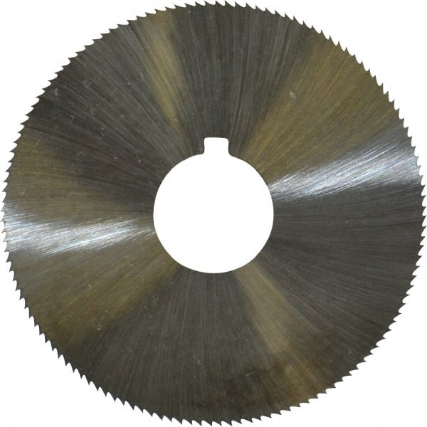 Made in USA - 2-1/4" Diam x 0.045" Blade Thickness x 5/8" Arbor Hole Diam, 132 Tooth Slitting and Slotting Saw - Arbor Connection, Right Hand, Uncoated, High Speed Steel, Concave Ground, Contains Keyway - Exact Tooling