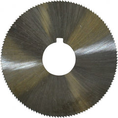 Made in USA - 2-1/4" Diam x 0.045" Blade Thickness x 5/8" Arbor Hole Diam, 132 Tooth Slitting and Slotting Saw - Arbor Connection, Right Hand, Uncoated, High Speed Steel, Concave Ground, Contains Keyway - Exact Tooling