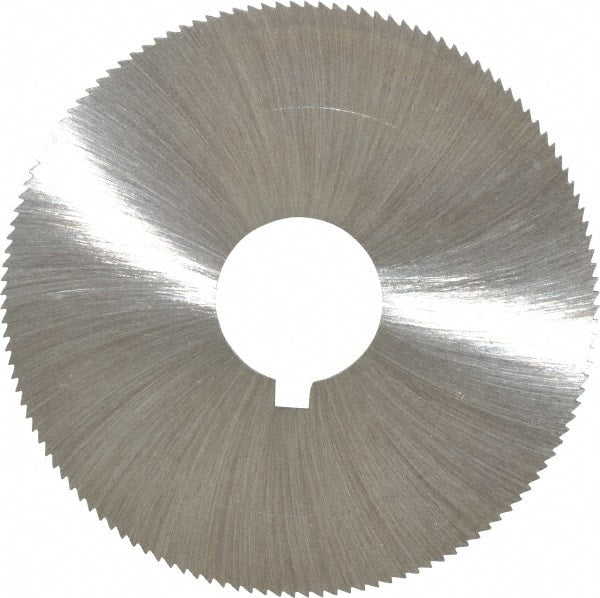 Made in USA - 2-1/4" Diam x 0.051" Blade Thickness x 5/8" Arbor Hole Diam, 132 Tooth Slitting and Slotting Saw - Arbor Connection, Right Hand, Uncoated, High Speed Steel, Concave Ground, Contains Keyway - Exact Tooling