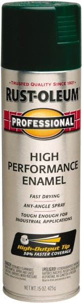 Rust-Oleum - Hunter Green, Gloss, Rust Proof Enamel Spray Paint - 14 Sq Ft per Can, 15 oz Container, Use on Multipurpose - Exact Tooling