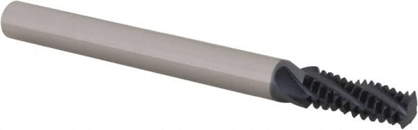 Scientific Cutting Tools - 3/8-16 UNC, 0.29" Cutting Diam, 4 Flute, Solid Carbide Helical Flute Thread Mill - Internal/External Thread, 0.775" LOC, 3-1/2" OAL, 5/16" Shank Diam - Exact Tooling