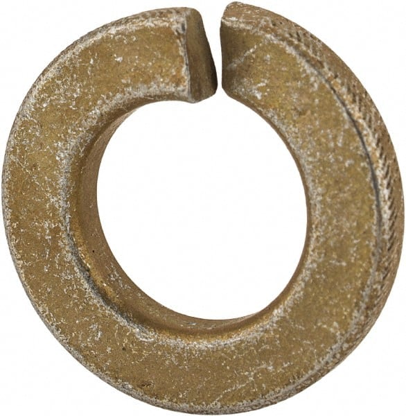 Made in USA - 3/8", 0.094" Thick Split Lock Washer - 1060 Spring Steel, Zinc Yellow Dichromate Finish, 0.377" Min ID, 0.385" Max ID, 0.68" Max OD - Exact Tooling