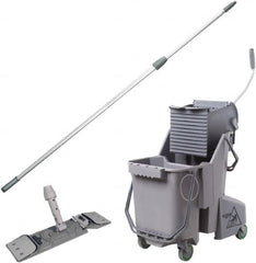 Unger - 32 Qt Plastic Bucket & Wringer - 21" Long x 20" High x 15" Wide, Gray - Exact Tooling