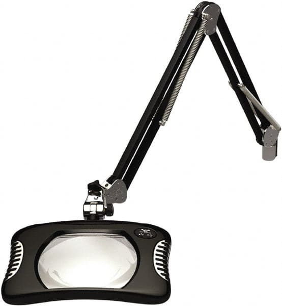 O.C. White - 43 Inch, Swing Arm, Clamp on, LED, Black, Magnifying Task Light - 8 Watt, 2x Magnification, 7 Inch Wide, 5-1/4 Inch Long - Exact Tooling