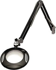 O.C. White - 43 Inch, Clamp on, LED, Black, Magnifying Task Light - 4 Watt, 2x Magnification, 6 Inch Wide, 6 Inch Long - Exact Tooling