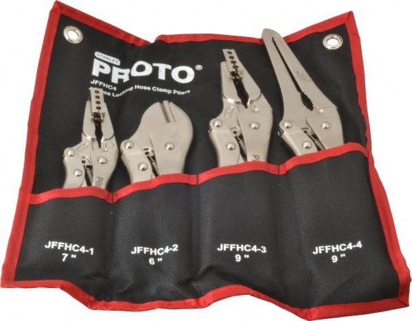 Proto - 4 Piece, 12.3" Long, Metal Hose Clamp Pliers - For Use with All Vehicles - Exact Tooling