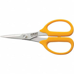 Olfa - Scissors & Shears; Blade Material: Stainless Steel ; Applications: Graphics; Kevlar; Leather; Paper; Polystyrene Foam; Textiles; Vinyl; Precision Cutting ; Handle Material: ABS Plastic ; Length of Cut (Inch): 1-1/2 ; Handle Style: Straight ; Overa - Exact Tooling