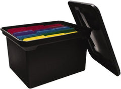 ADVANTUS - 1 Compartment, 14-1/8 Inch Wide x 18 Inch Deep x 10-3/4 Inch High, Portable File Box - Plastic, Black - Exact Tooling
