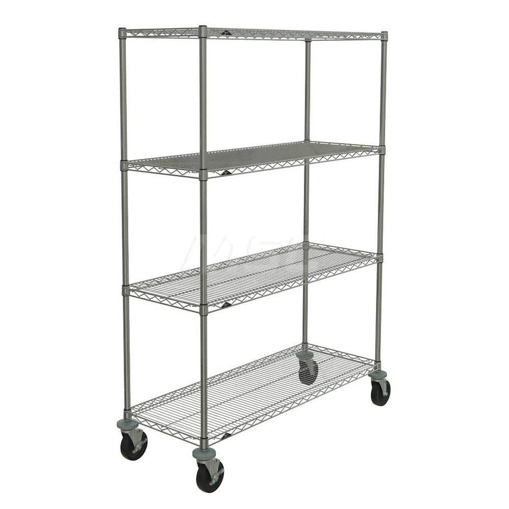 Metro - Carts; Type: Wire ; Load Capacity (Lb.): 600.000 ; Number of Shelves: 4 ; Width (Inch): 20-3/16 ; Length (Inch): 50 ; Height (Inch): 67-7/8 - Exact Tooling