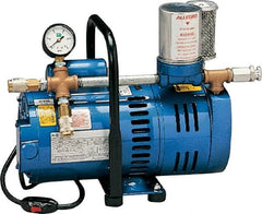 Allegro - 2 Man Connection, Hansen Coupling, Portable SAR Air Compressor - 15 Max PSI, 10 (60 Hz) and 8 (50 Hz) CFM, 0.75 Hp - Exact Tooling