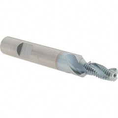 Emuge - 5/16-24, 0.26" Cutting Diam, 3 Flute, Solid Carbide Helical Flute Thread Mill - Internal Thread, 0.644" LOC, 2.913" OAL, 10mm Shank Diam - Exact Tooling