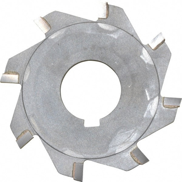 Made in USA - 3" Diam x 1/8" Blade Thickness x 1" Arbor Hole Diam, 8 Tooth Slitting and Slotting Saw - Arbor Connection, Right Hand, Uncoated, Carbide-Tipped, Contains Keyway - Exact Tooling