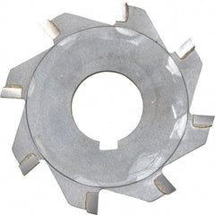 Made in USA - 3" Diam x 1/8" Blade Thickness x 1" Arbor Hole Diam, 8 Tooth Slitting and Slotting Saw - Arbor Connection, Right Hand, Uncoated, Carbide-Tipped, Contains Keyway - Exact Tooling