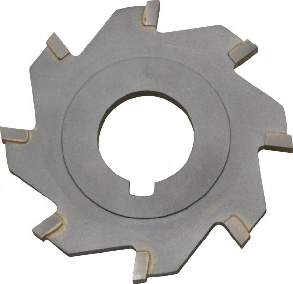 Made in USA - 3" Diam x 3/16" Blade Thickness x 1" Arbor Hole Diam, 8 Tooth Slitting and Slotting Saw - Arbor Connection, Right Hand, Uncoated, Carbide-Tipped, Contains Keyway - Exact Tooling