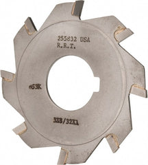 Made in USA - 3" Diam x 3/32" Blade Thickness x 1" Arbor Hole Diam, 8 Tooth Slitting and Slotting Saw - Arbor Connection, Right Hand, Uncoated, Carbide-Tipped, Contains Keyway - Exact Tooling