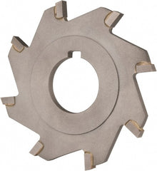 Made in USA - 3" Diam x 3/16" Blade Thickness x 1" Arbor Hole Diam, 8 Tooth Slitting and Slotting Saw - Arbor Connection, Right Hand, Uncoated, Carbide-Tipped, Contains Keyway - Exact Tooling