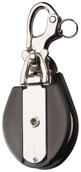 Ronstan - 2, 200 Lbs. Load Limit, Side Release Snatch Block - Single Sheave, 2-1/2 Inch Outside Diameter, Fibrous Rope, 1/2 Inch Diameter, Stainless Steel 316, Stainless Finish - Exact Tooling