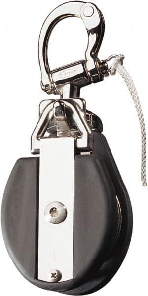 Ronstan - 6, 610 Lbs. Load Limit, Side Release Snatch Block - Single Sheave, 3-1/4 Inch Outside Diameter, Fibrous Rope, 3/4 Inch Diameter, Stainless Steel 316, Stainless Finish - Exact Tooling
