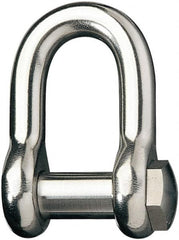 Ronstan - 5/8" Nominal Chain Size, 12.125 Ton Stainless Steel Screw D Shackle - 5/8" Diam, 5/8" Pin Diam, 1-27/32" High Inside Jaw, 1" Inside Width, 3/4" Max Body Thickness - Exact Tooling