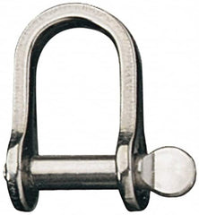 Ronstan - 5/16" Nominal Chain Size, 2.8 Ton Stainless Steel Screw D Shackle - 5/16" Diam, 5/16" Pin Diam, 1-5/32" High Inside Jaw, 5/8" Inside Width, 3/4" Max Body Thickness - Exact Tooling