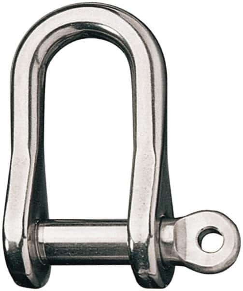 Ronstan - 1/2" Nominal Chain Size, 8.25 Ton Stainless Steel Screw D Shackle - 1/2" Diam, 1/2" Pin Diam, 1-5/8" High Inside Jaw, 3/4" Inside Width, 7/8" Max Body Thickness - Exact Tooling