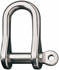 Ronstan - 1/2" Nominal Chain Size, 8.25 Ton Stainless Steel Screw D Shackle - 1/2" Diam, 1/2" Pin Diam, 1-5/8" High Inside Jaw, 3/4" Inside Width, 7/8" Max Body Thickness - Exact Tooling